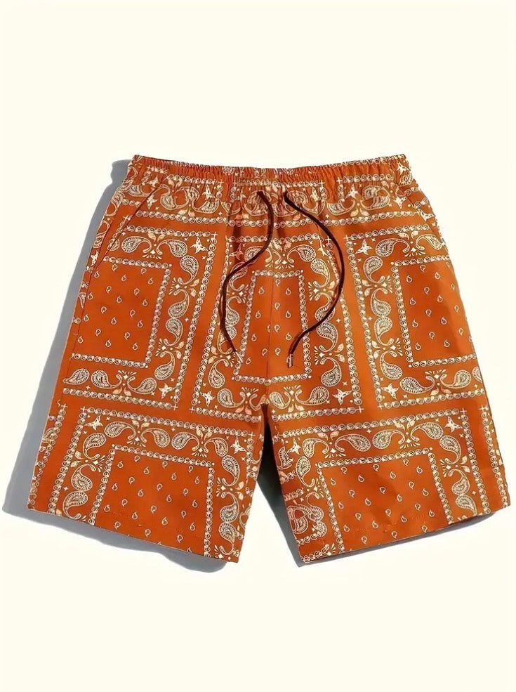 2Pcs Bandana Print Shorts