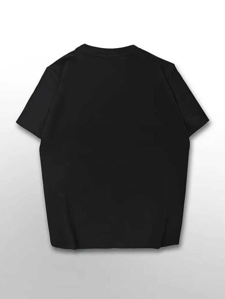 Printed Black Oversized T-Shirt