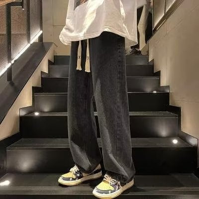 Vintage Men's Jeans Straight Loose Casual Trousers