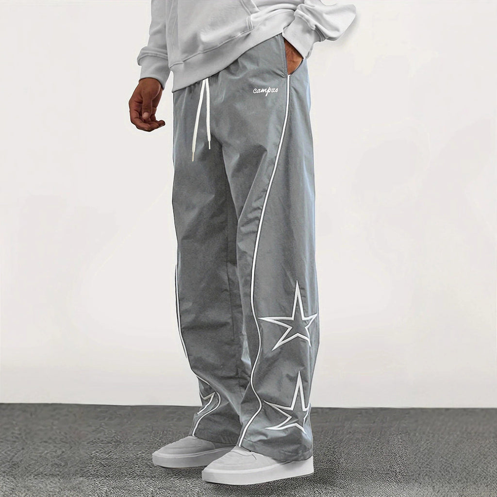 Striped five-star workwear casual straight-leg pants