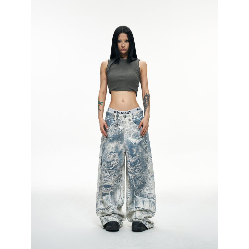 Jeans, wide-leg pants