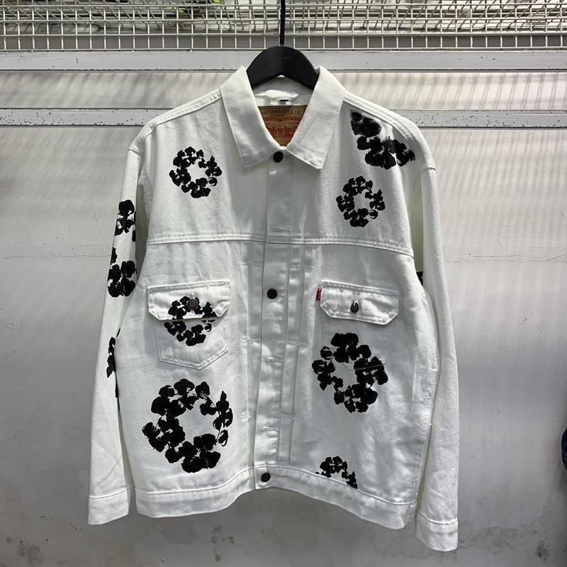 Kapok Printed Denim Suit Jacket and Pants