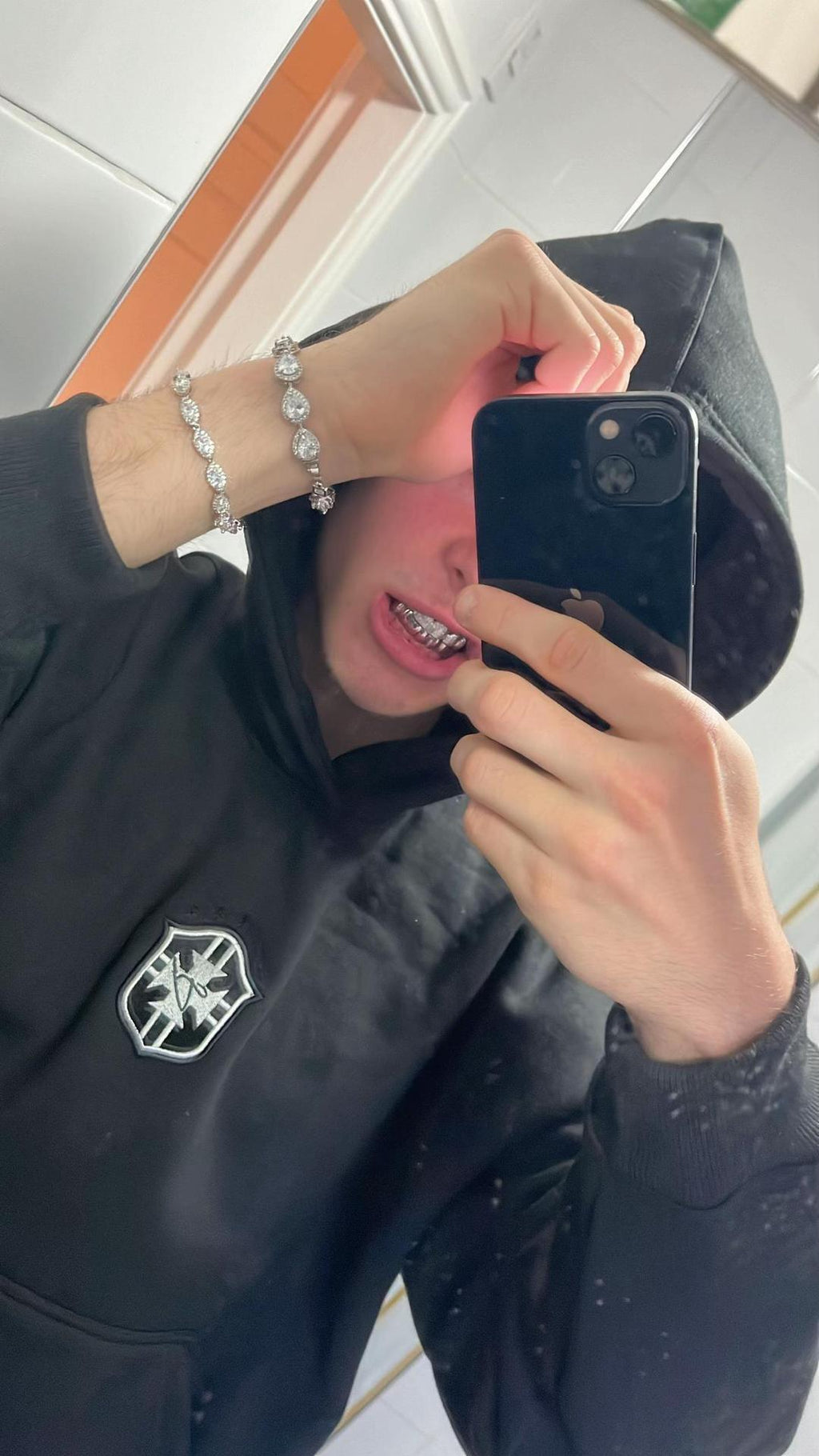 Men's Embroidered Hooded Sweatshirt and Trousers Set