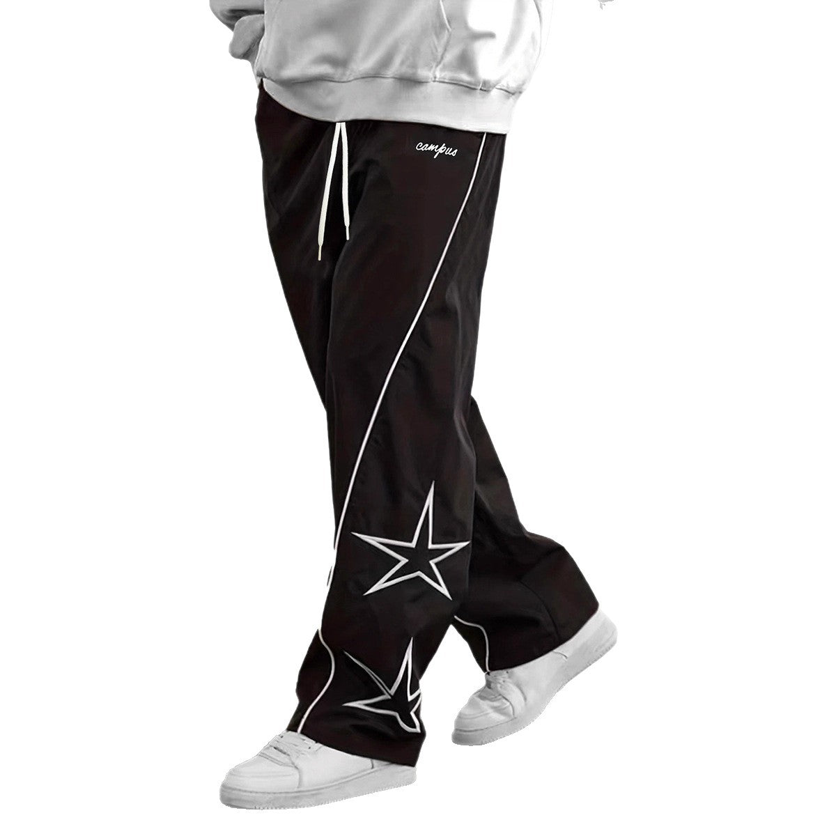 Striped five-star workwear casual straight-leg pants