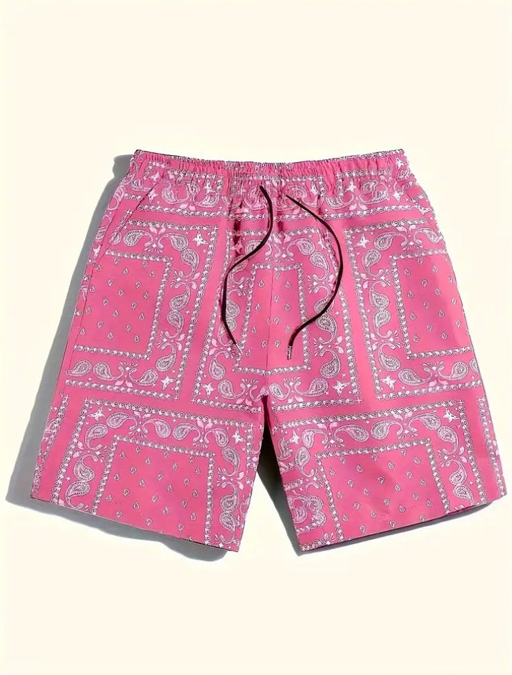 2Pcs Bandana Print Shorts