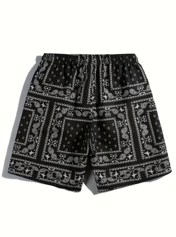 2Pcs Bandana Print Shorts