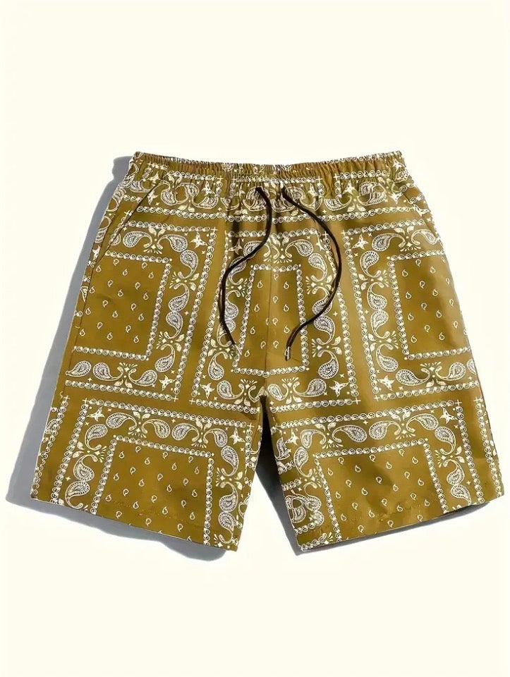 2Pcs Bandana Print Shorts