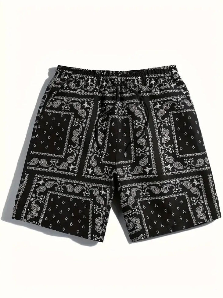 2Pcs Bandana Print Shorts