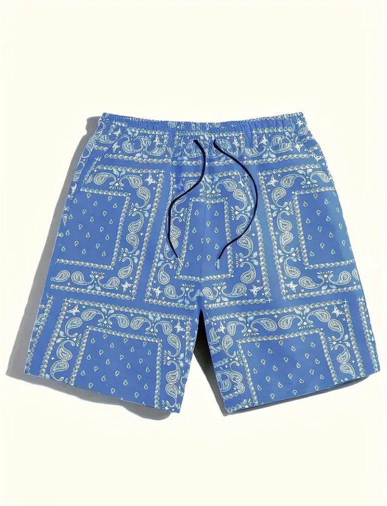 2Pcs Bandana Print Shorts