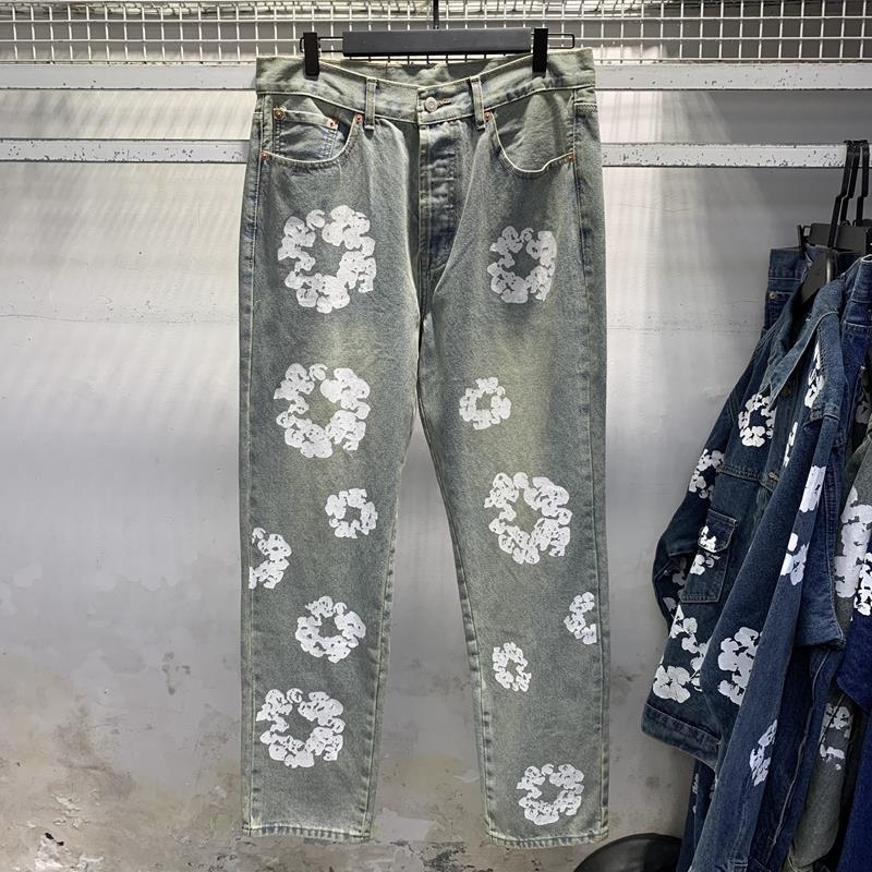 Kapok Printed Denim Suit Jacket and Pants